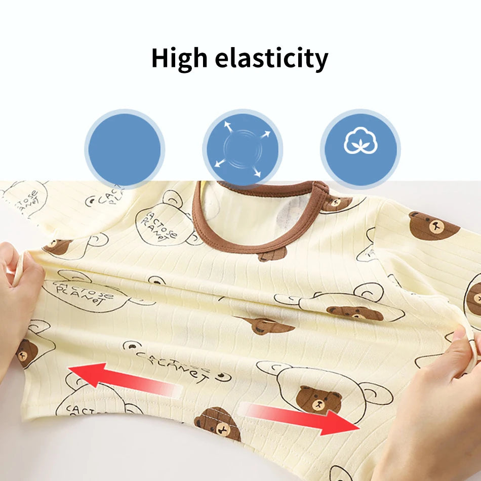 Kids' Casual Autumn Long Sleeve Cartoon Pajamas Set | Soft Comfortable Sleepwear Boys & Girls