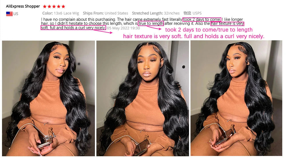200 Density Body Wave Lace Front Wig | 13x4 13x6 360 Lace 5x5 HD Transparent Pre-Plucked Brazilian Human Hair
