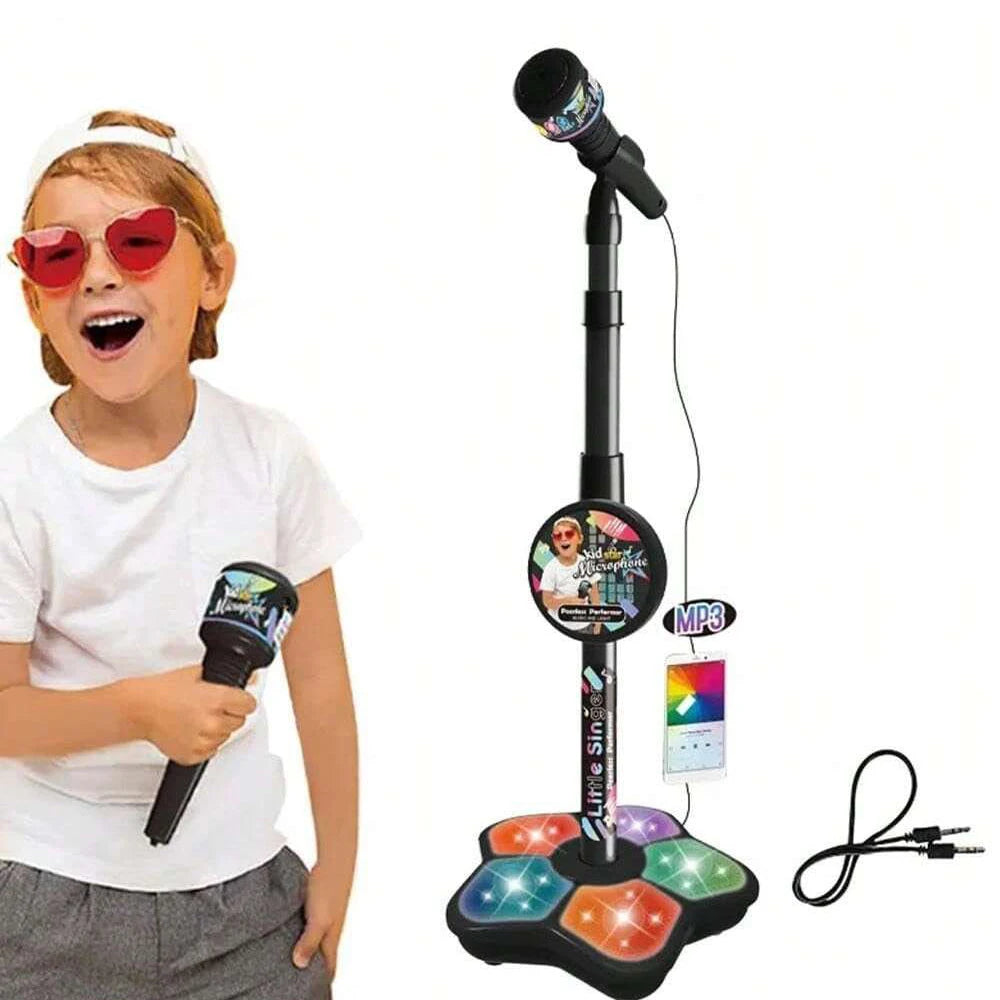 Kids Karaoke Microphone Stand Toy — Portable Children's Electronic