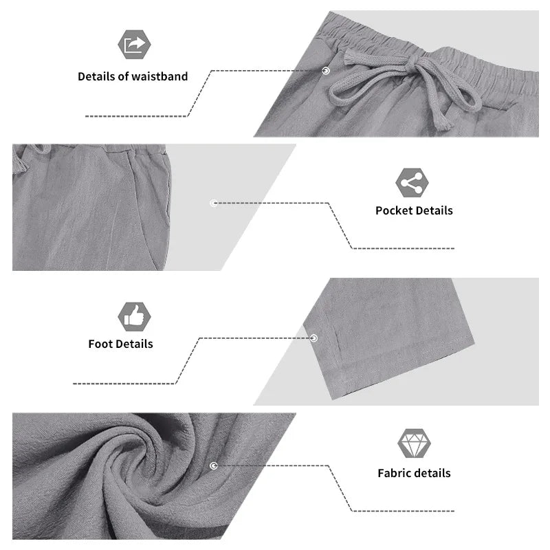 Men's Linen Casual Loose Hooded Henley Shirt & Long Pants Set – Relaxed Autumn 2-Piece Suit
