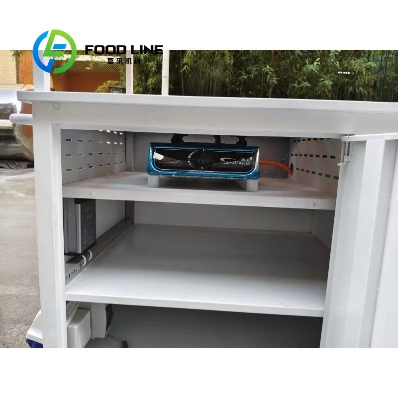 Customized Hand Push Ice Cream Vending Cart — 3-Wheel Commercial Stainless Steel