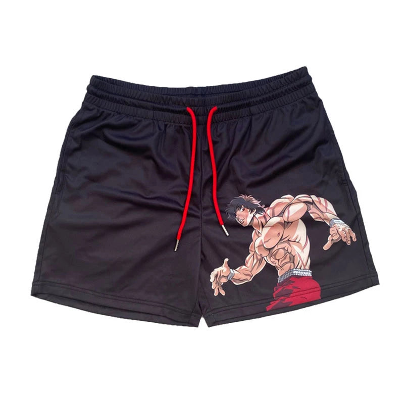 Anime Print Quick-Dry Sport Shorts — Graphic Athletic Shorts