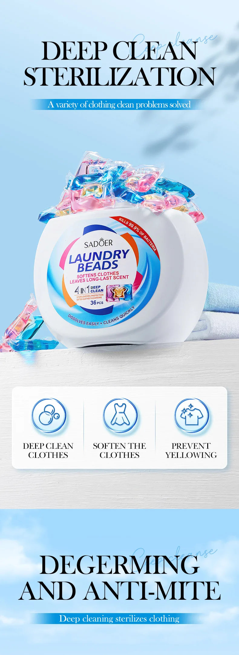 Deep Clean Without the Irritants — Laundry Detergent Pods | 36 Count, Unscented, Hypoallergenic, Sensitive Skin Safe
