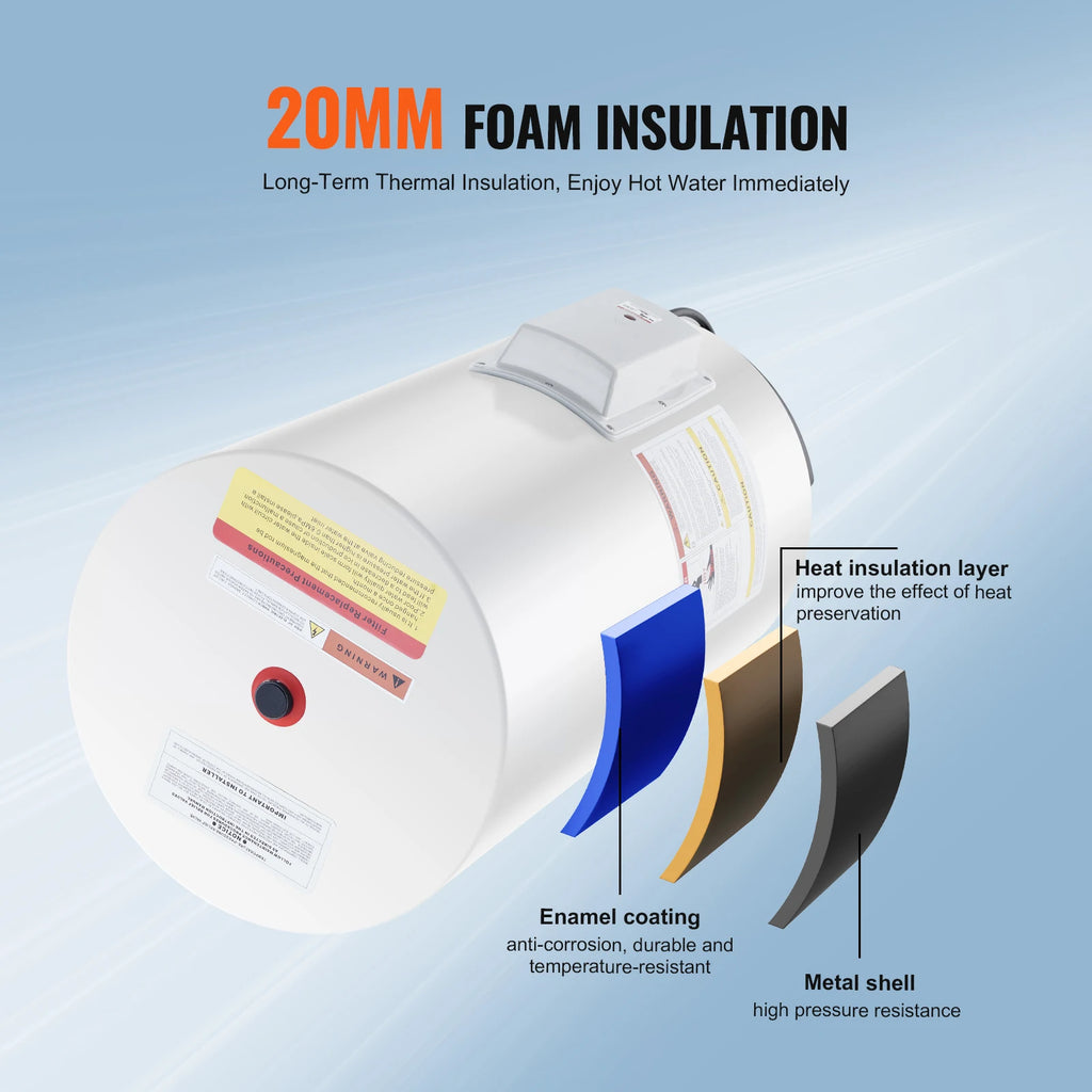 Electric Water Heater Tank 40/70L — 1.6kW Instant Hot Water with LED Display, IPX4