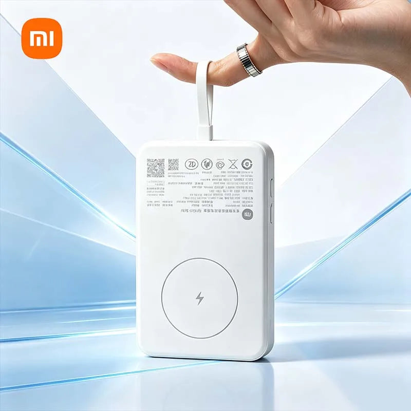 Xiaomi 10000mAh Magnetic Power Bank 33W – Built-in USB-C Cable, Wireless Charging for iPhone & Android