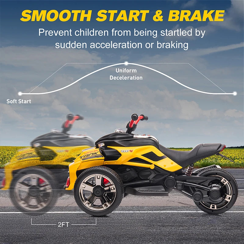12V Kids Ride-On ATV – Three-Wheel Electric Toy with Lights
