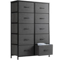 JHK 10-Drawer Fabric Wardrobe Storage Cabinet — Steel Frame