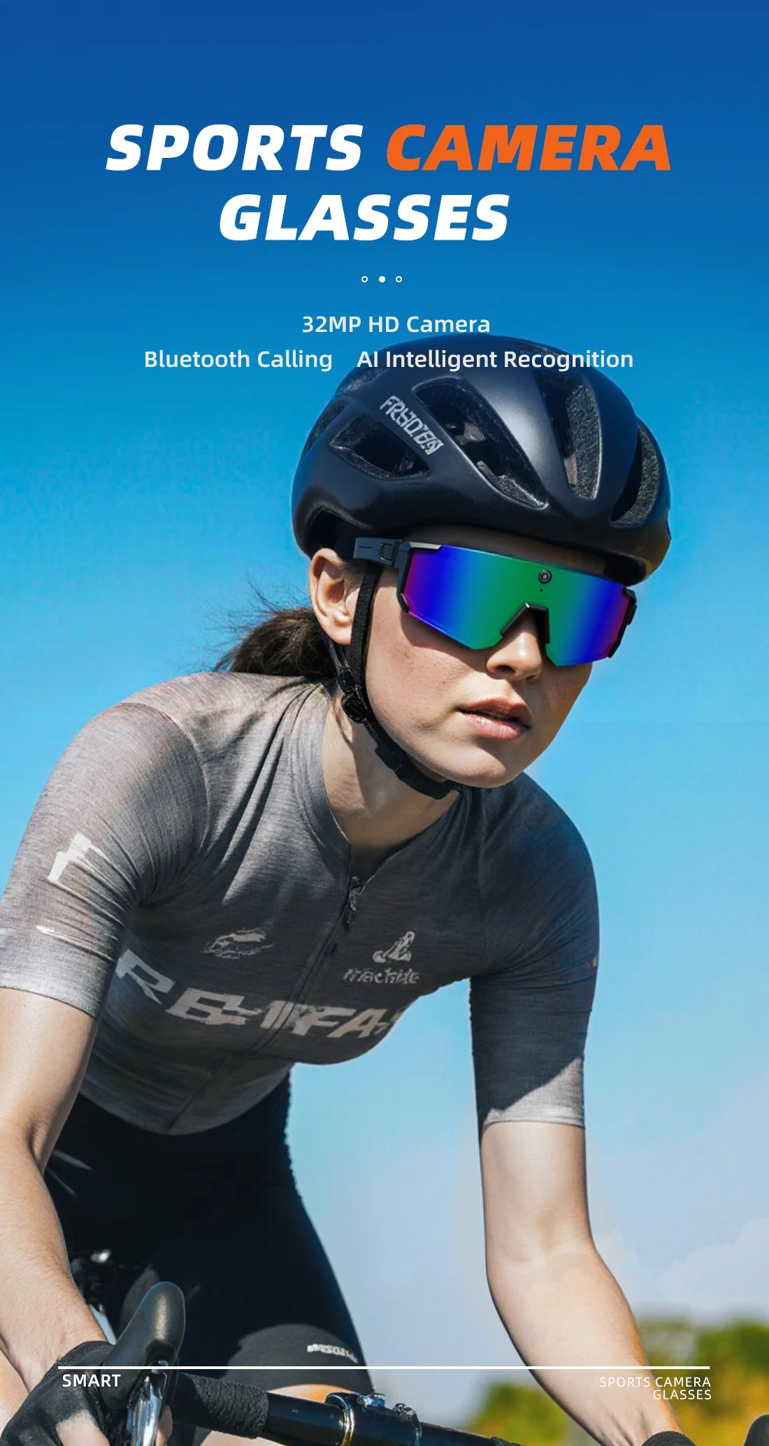 See It. Record It. Share It. — AI Smart Glasses with 800MP Camera, Anti-Shake HD Video & Bluetooth Calling