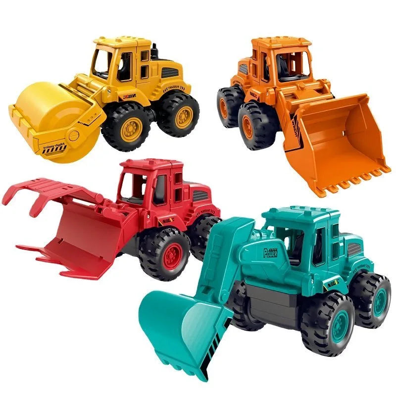 Inertial Construction Vehicle Toy – Excavator, Bulldozer, Road Roller & Claw Machine