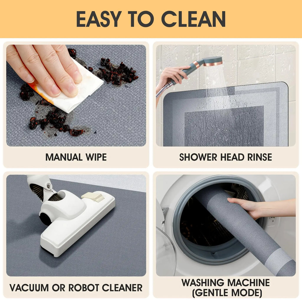 VIKAMA Bathroom Runner Rug – Quick-Dry Ultra Absorbent Non-Slip Bath Mat