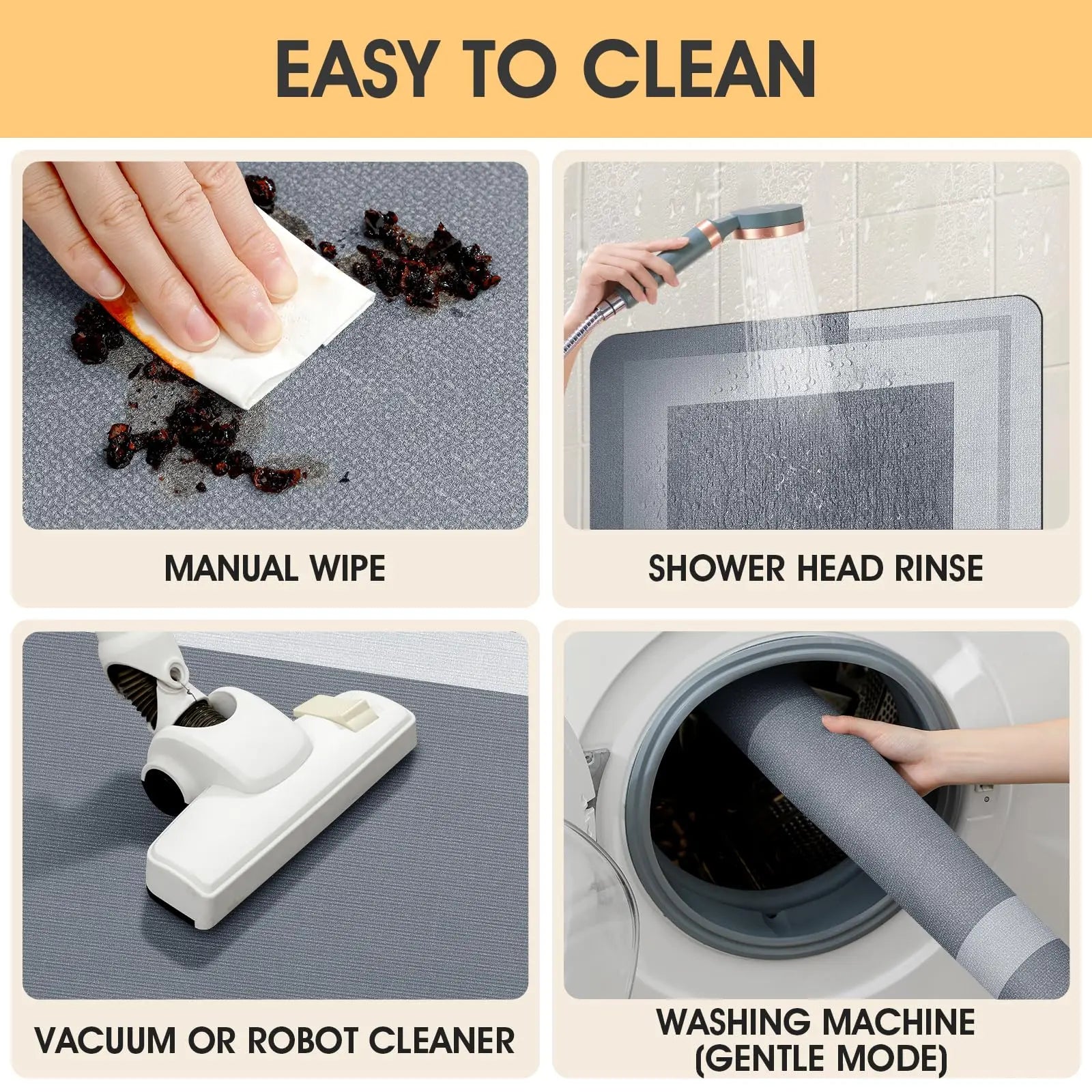 VIKAMA Bathroom Runner Rug – Quick-Dry Ultra Absorbent Non-Slip Bath Mat