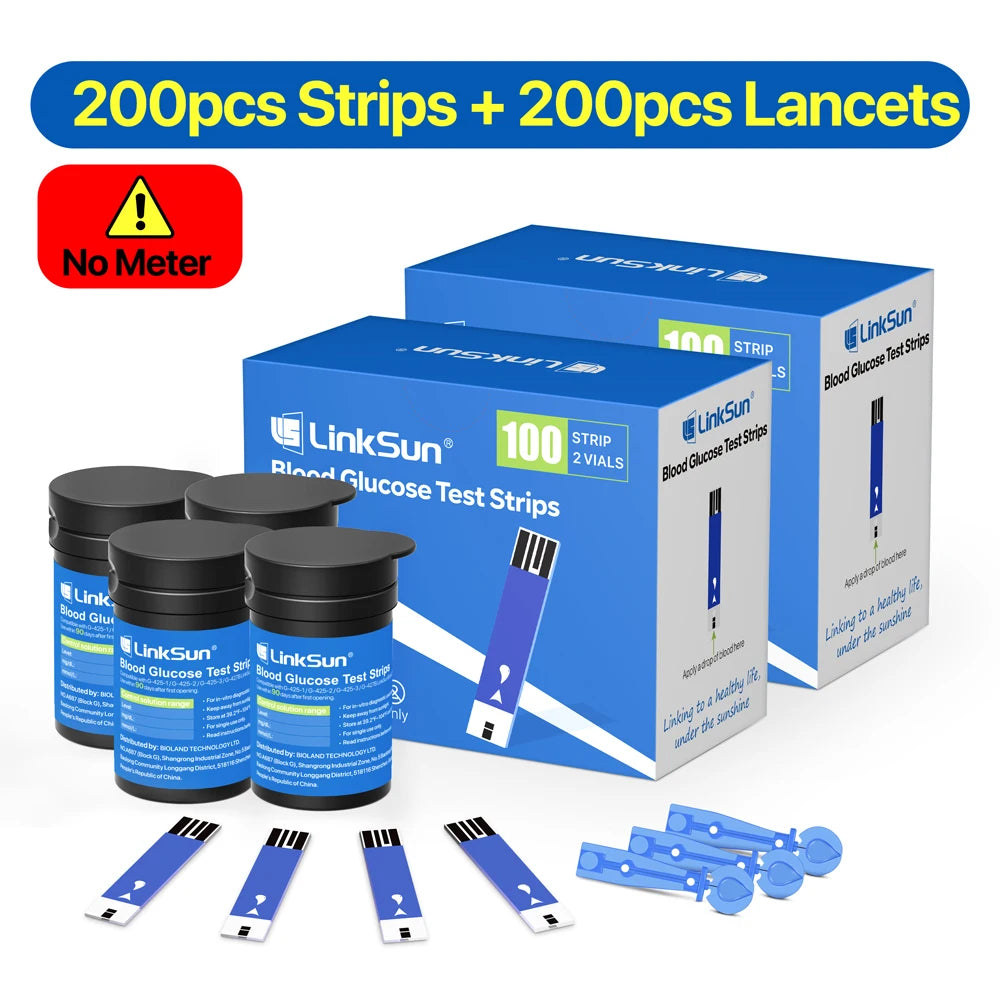 Linksun Blood Glucose Test Strips & Lancets for G-425-2, G-425-3, G-427B – 50 to 500PCS