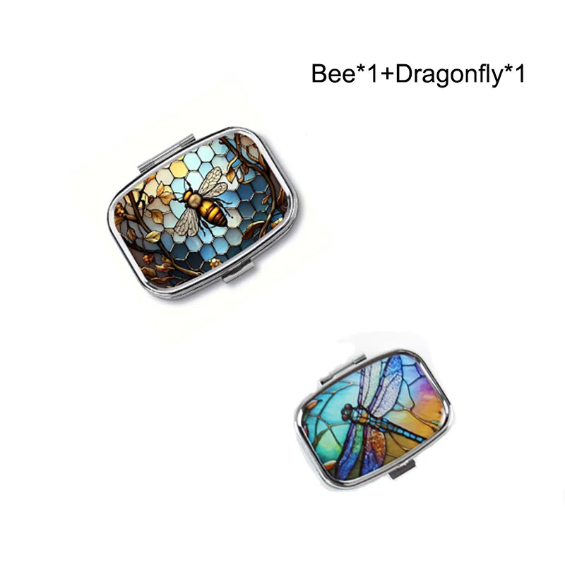 Colorful Metal Pill & Jewelry Organizer Box