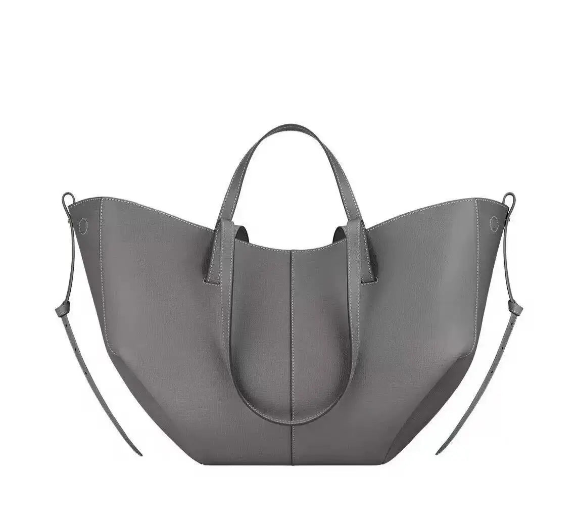 Large Capacity Genuine Cowhide Leather Tote Bag – Underarm Shoulder Bag for Women 2026