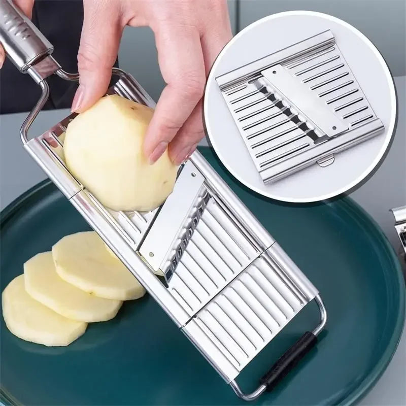 Manual Vegetable Slicer & Grater with Interchangeable Blades