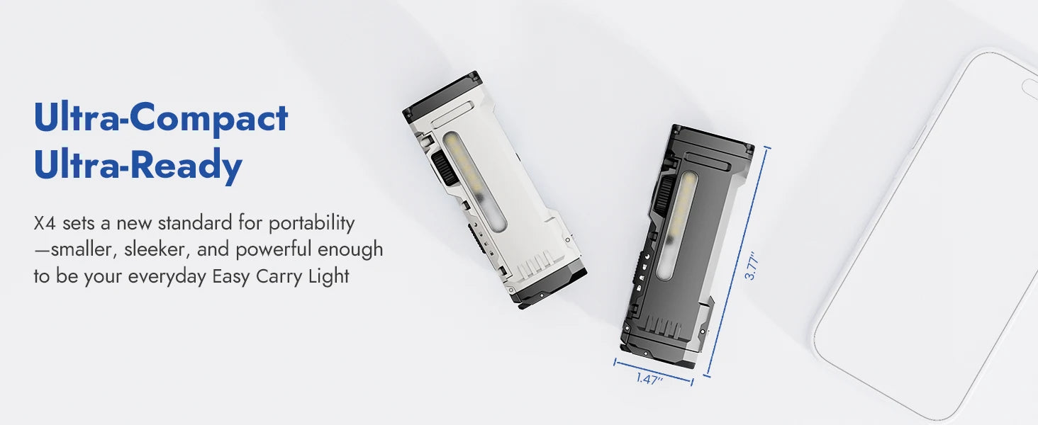 WUBEN X4 EDC Flat Flashlight — 1500 Lumens, RGB Light, Magnetic Base, Tactical Switch, IP68 Waterproof