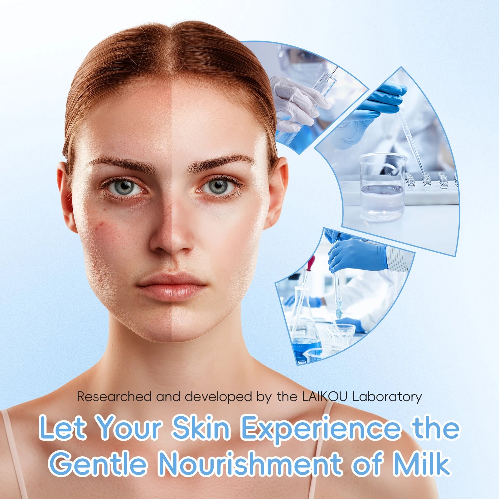 LAIKOU Milk Glowing Trio Skincare Set – Hydrating Serum, Eye Cream & Moisturizer