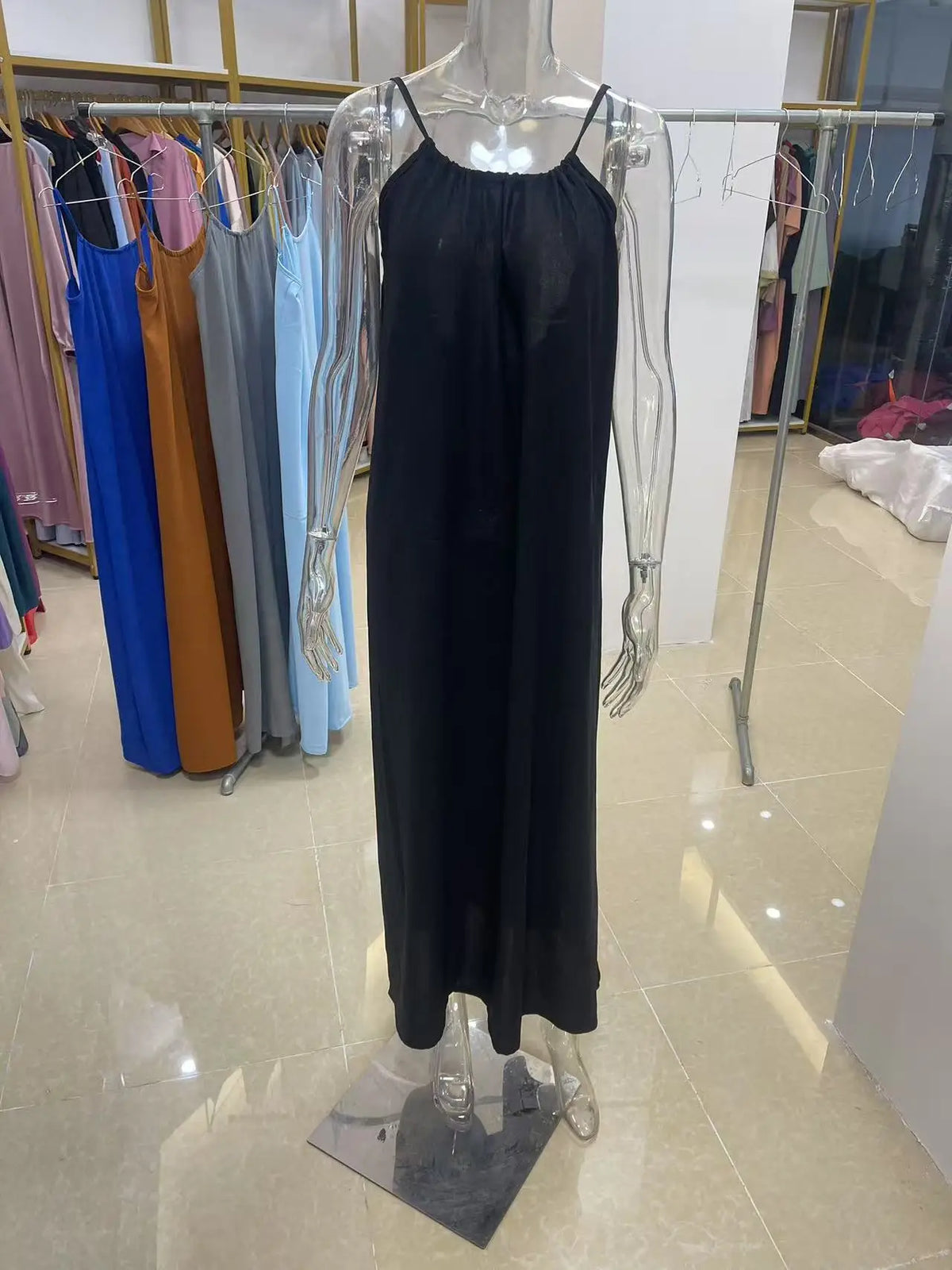 Women's Strapless Backless Loose Maxi Dress – Comfortable Sleepwear & Casual Home Dress