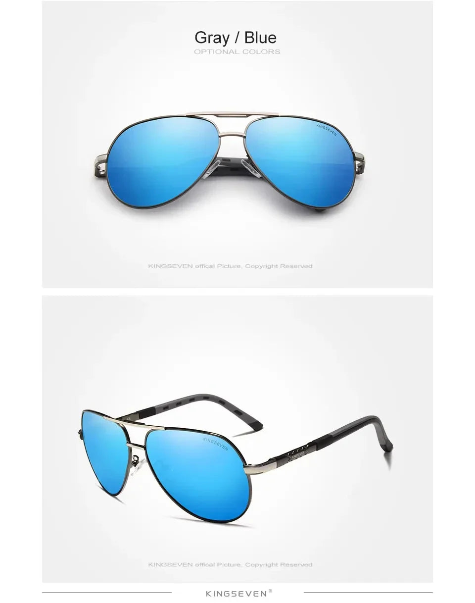KINGSEVEN Men's Vintage Aluminum Polarized Sunglasses | Coating Lens Driving Eyewear for Men & Women