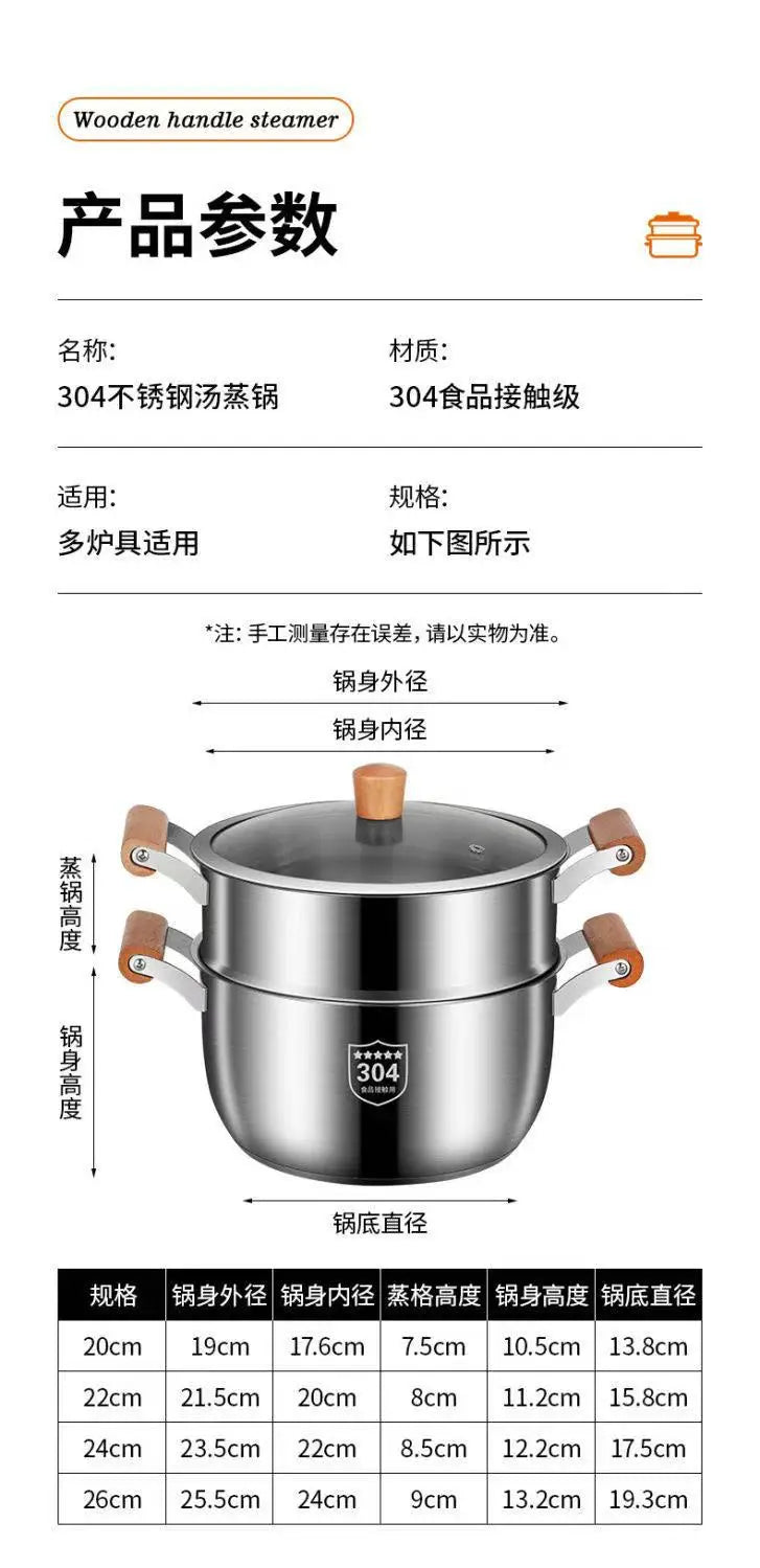 Stainless Steel Soup Pot – Glass Lid & Side Handles