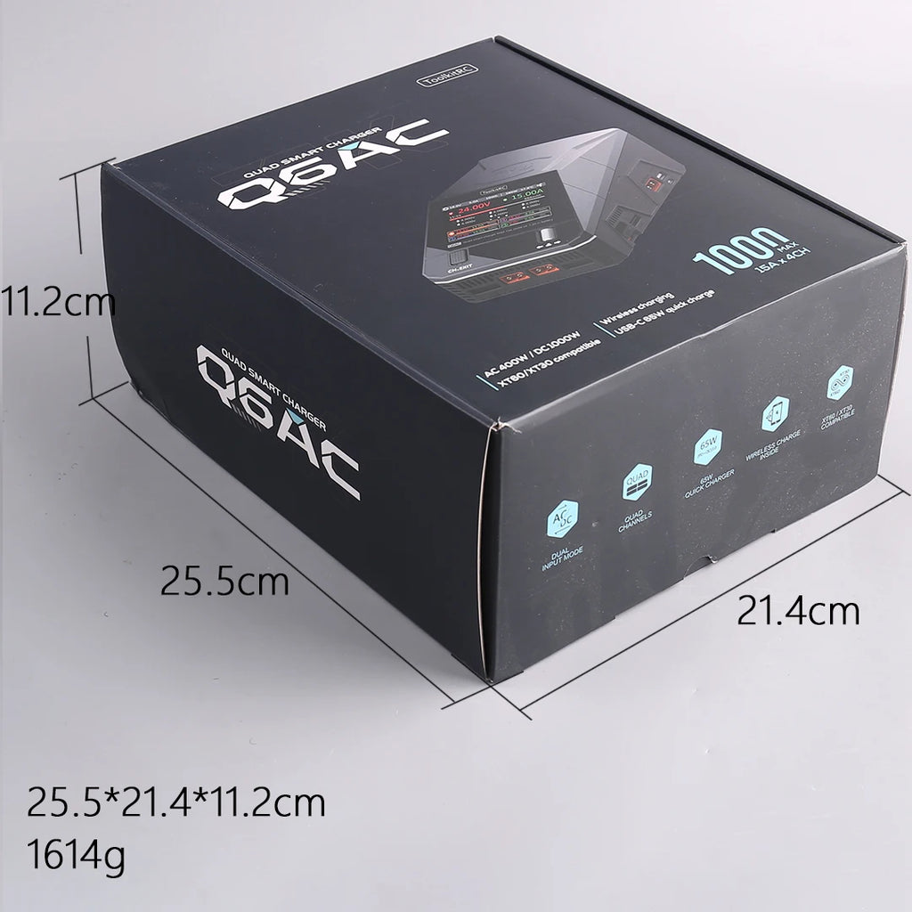 ToolkitRC Q6AC Multi-Chemistry Battery Charger — LiPo, LiFePO4, NiMH & Lead-Acid