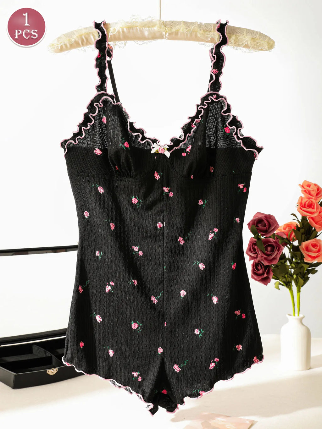 Women's Sleeveless One-Piece Pajama Jumpsuit | Casual Loungewear Sleepwear