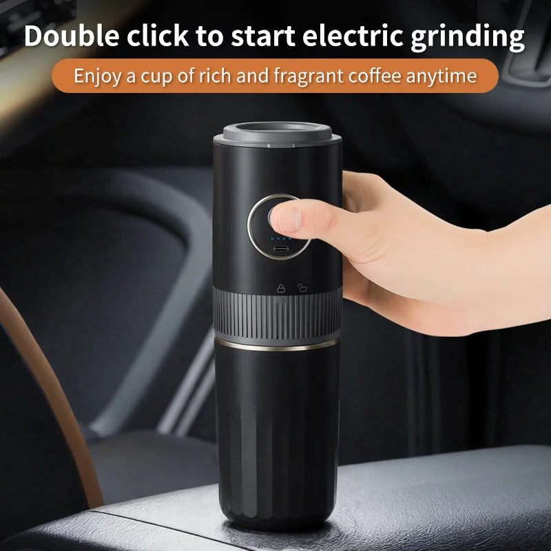 3-in-1 Portable Capsule Espresso Coffee Maker – Type-C Rechargeable, Automatic, for Car, Home & Camping