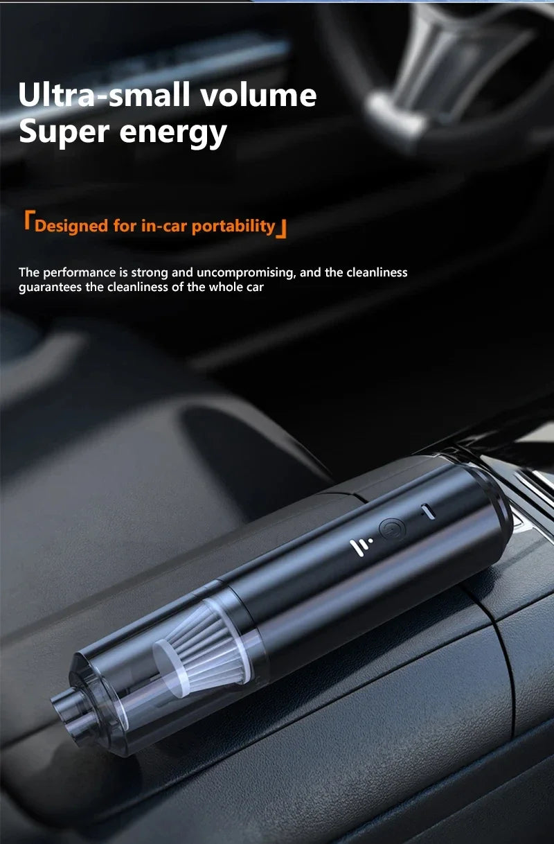 Cordless Mini Car Vacuum Cleaner – White Handheld