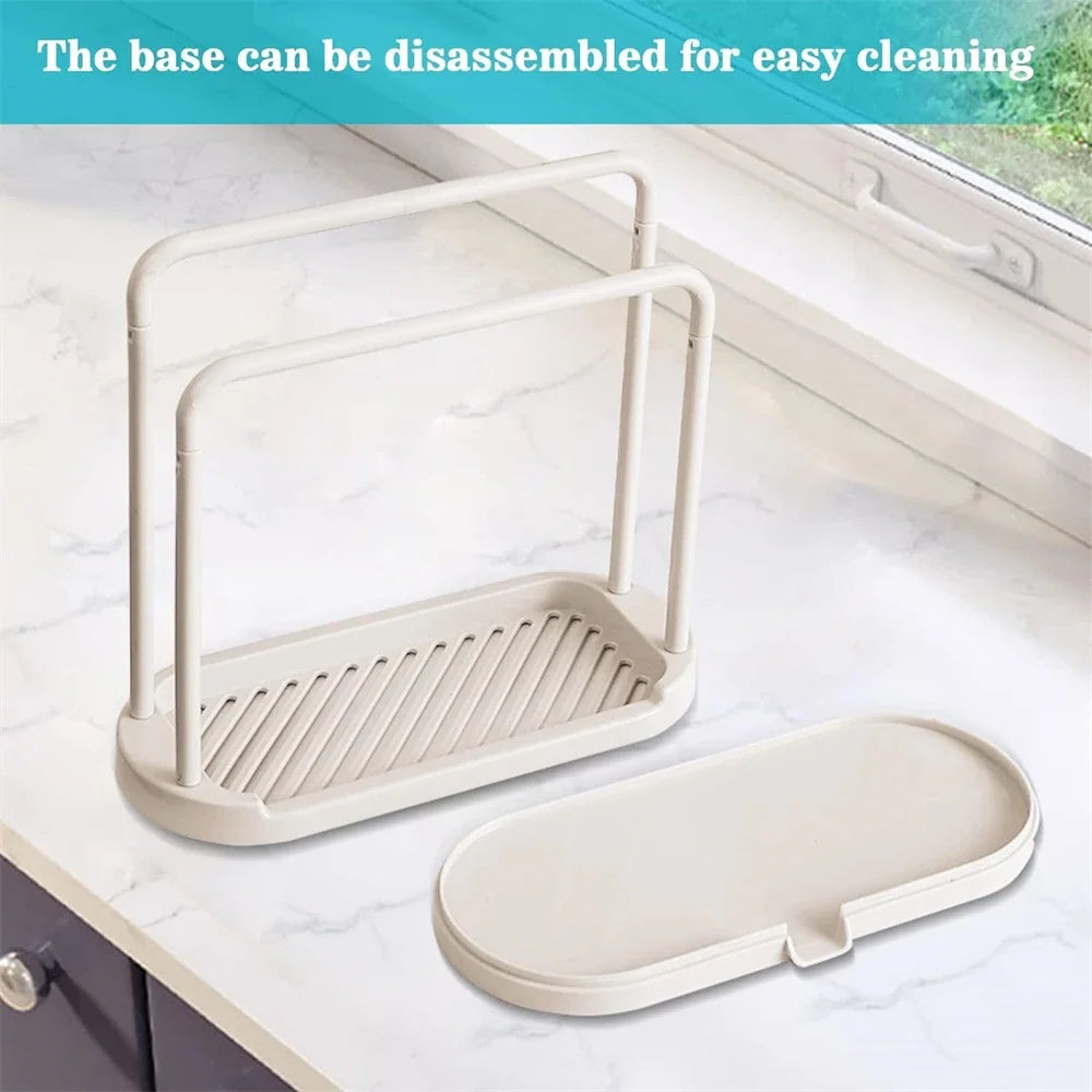Kitchen Sink Drain Storage Basket — 2-Piece Sponge & Rag Drainage Shelf Organizer
