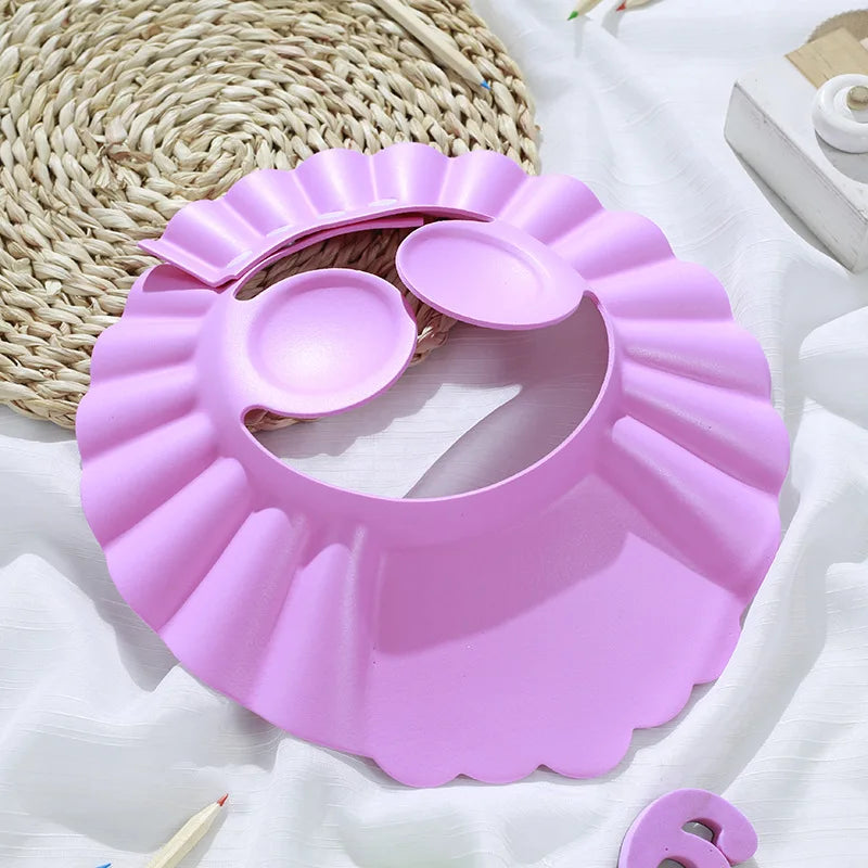 Baby Shower Soft Cap — Adjustable Kids Hair Wash Hat with Ear Protection