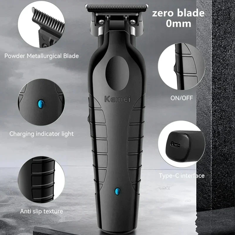 Kemei KM-2299 Cordless Hair Clipper – USB Fast Charge, 180-Min Runtime, Auto Power Adjust
