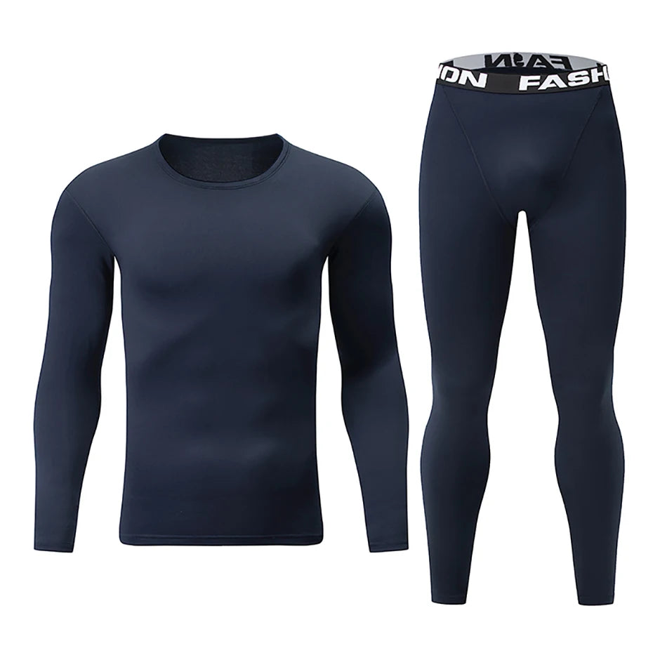 Men's Slim Fit Thermal Base Layer Set – Long Sleeve Top & Pants Warm Underwear (S–3XL)