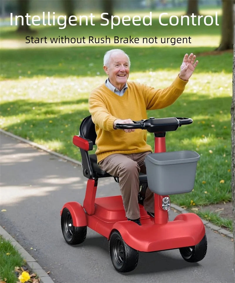 4-Wheel Folding Mobility Scooter with Baby Seat