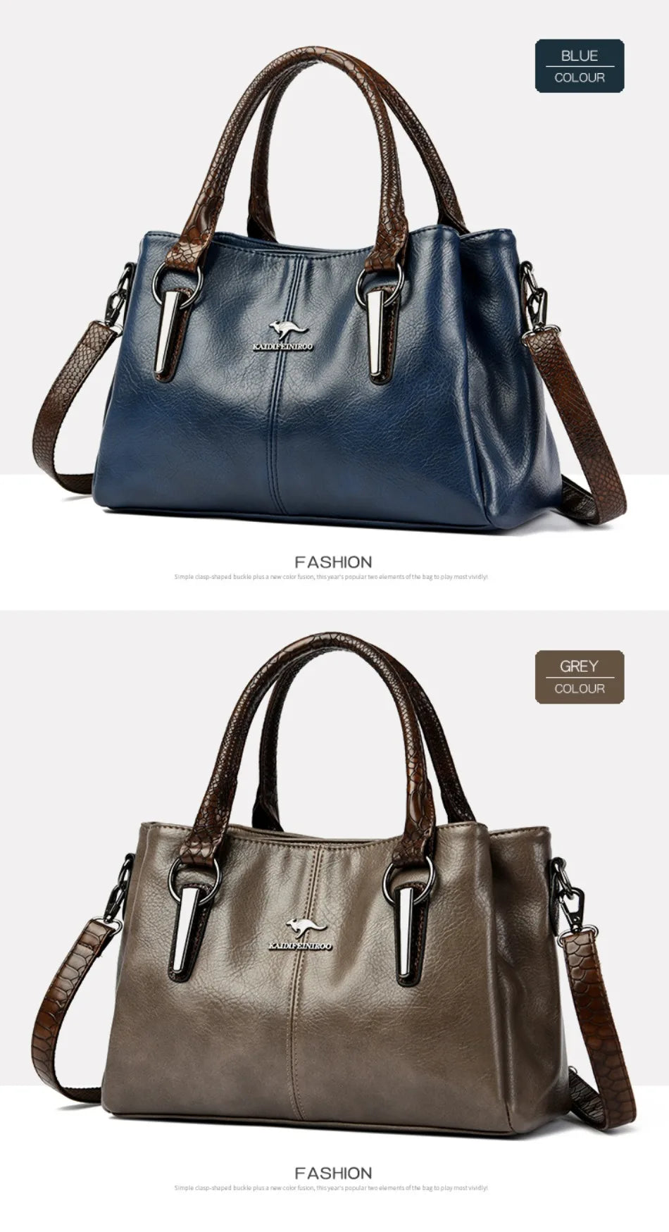 Luxury Soft Leather Large Capacity Tote Crossbody Bag – Elegant Shoulder Handbag for Women
