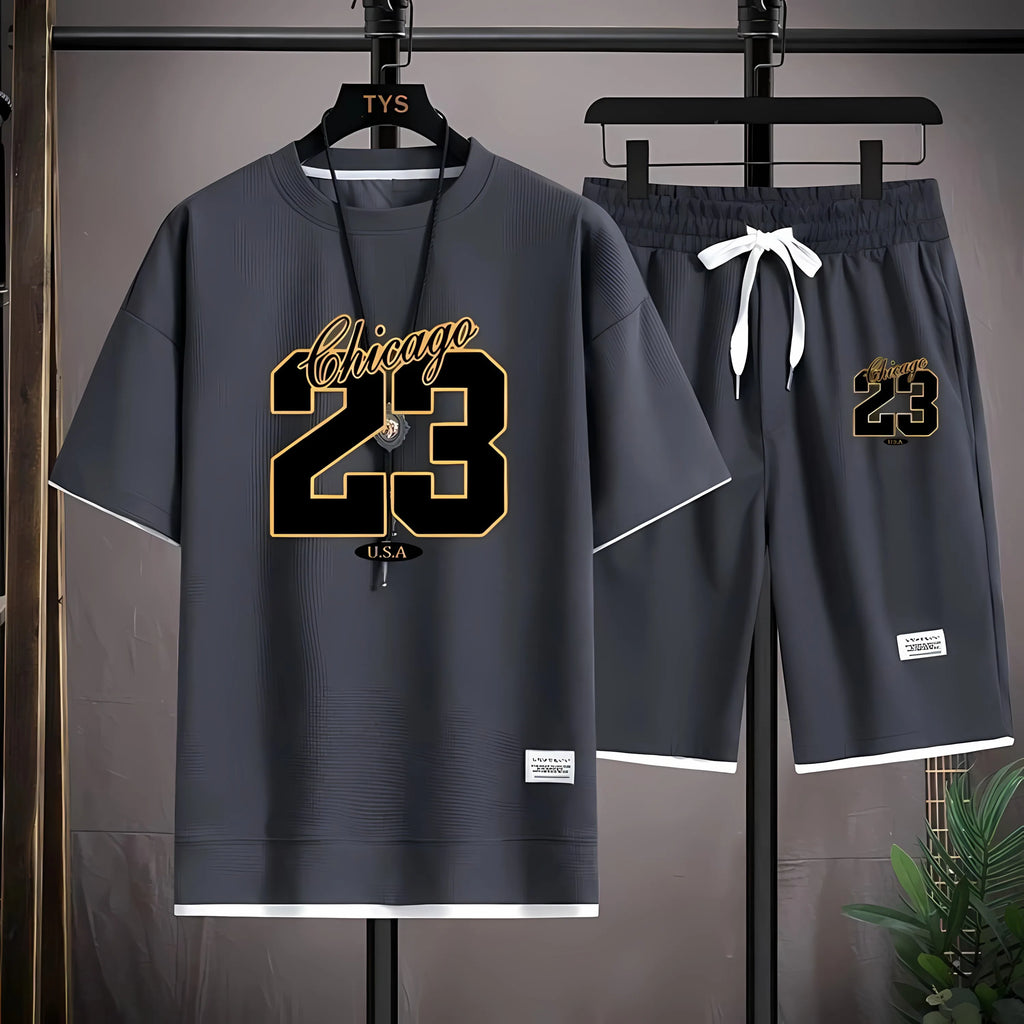 Men's 3D Digital Print Street Fashion Casual T-Shirt & Shorts Set – Breathable Summer 2-Piece