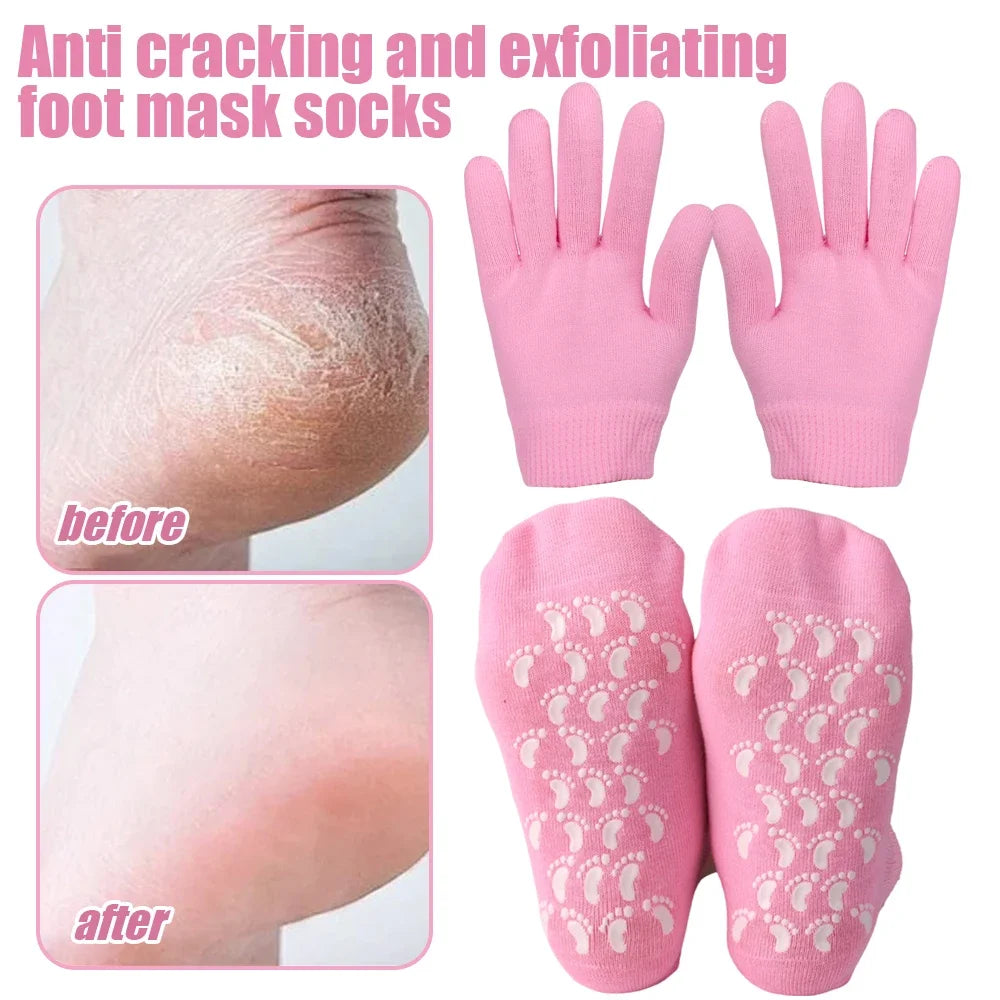 Silicone Moisturizing Hand & Foot Mask Socks – Reusable Exfoliating Gloves