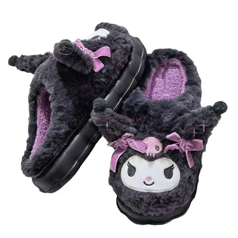 Sanrio Kuromi Cartoon Cotton Anti-Slip Home Slippers — Cute Indoor Slippers