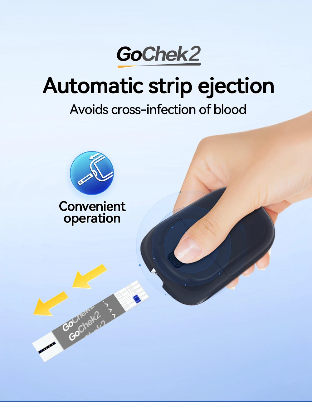 Microtech Gochek2 Blood Glucose Meter – 110 Test Strips & Lancets Included for Diabetes Testing