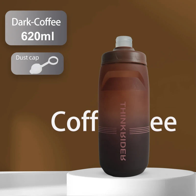 ThinkRider Cycling Water Bottle 620ml/750ml – Squeeze Jet, Leakproof, MTB & Road Bike Cage Compatible, 0–70°C