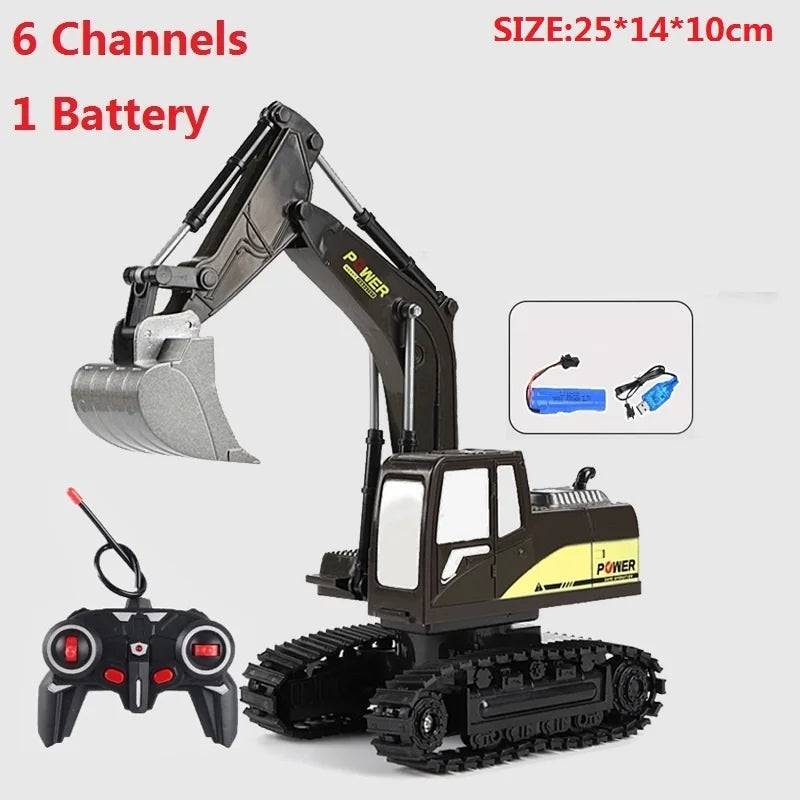 RC Excavator & Construction Toy Set – Remote Control Dump Truck & Bulldozer for Kids