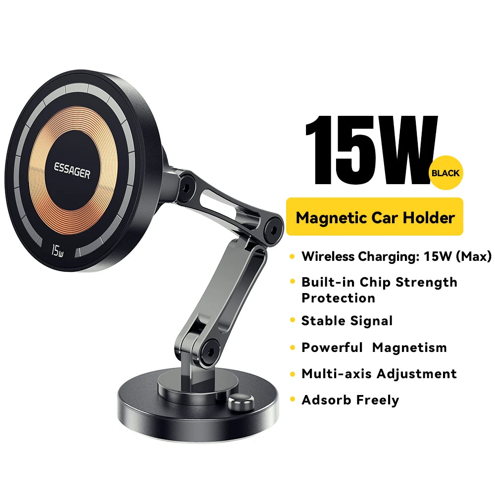 Essager Magnetic Wireless Car Charger & Phone Mount – 15W MagSafe iPhone 15 14 13