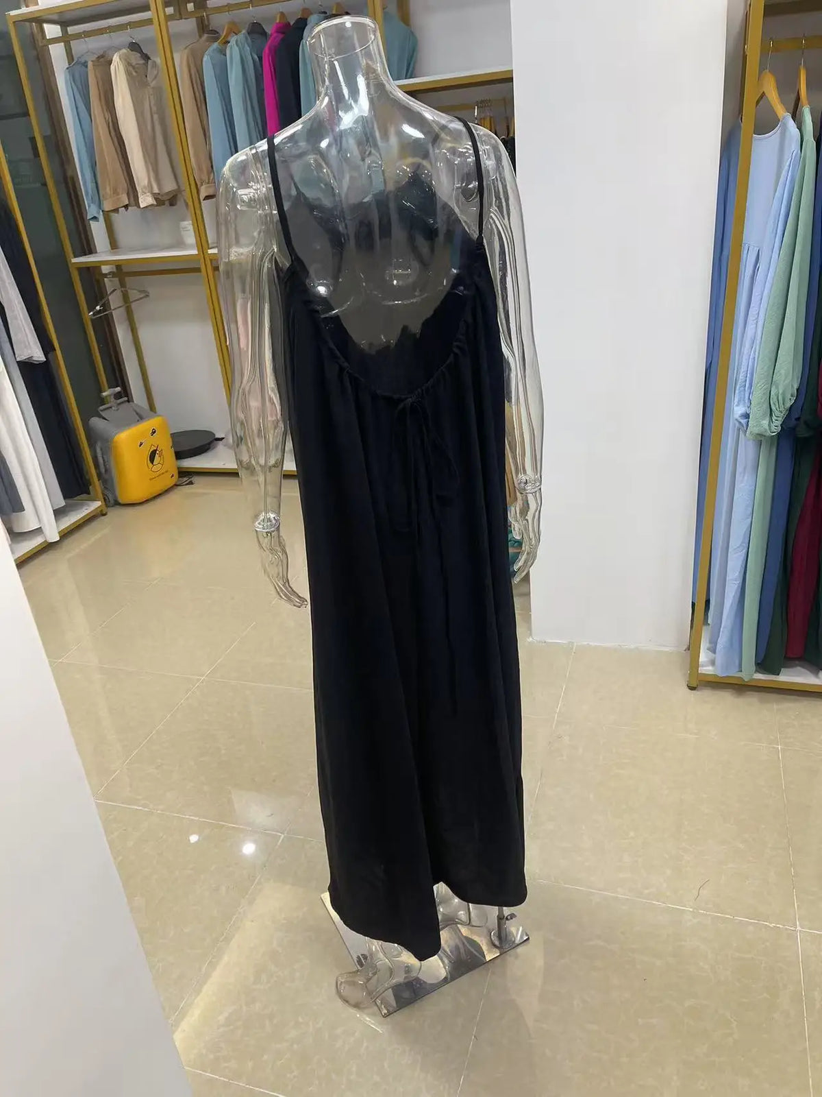 Women's Strapless Backless Loose Maxi Dress – Comfortable Sleepwear & Casual Home Dress