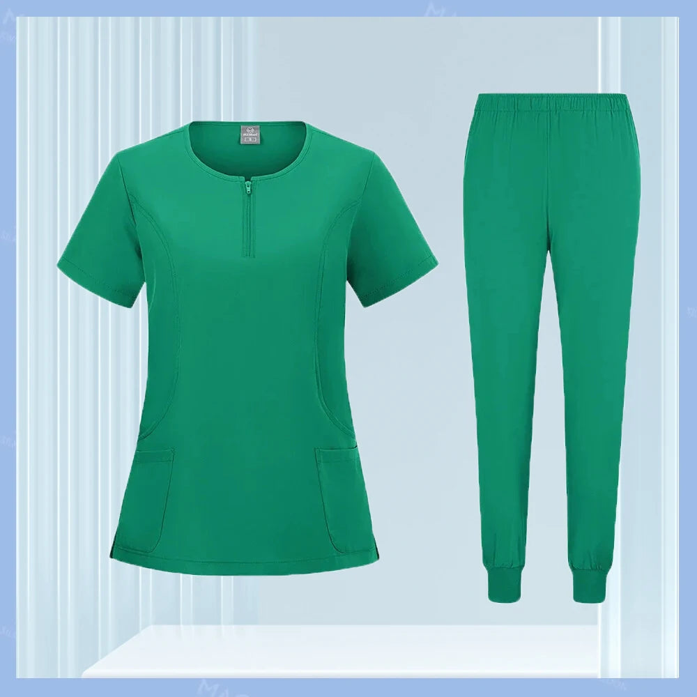 Medical Scrubs Set for Women & Men – Short Sleeve Stretch Scrub Uniform
