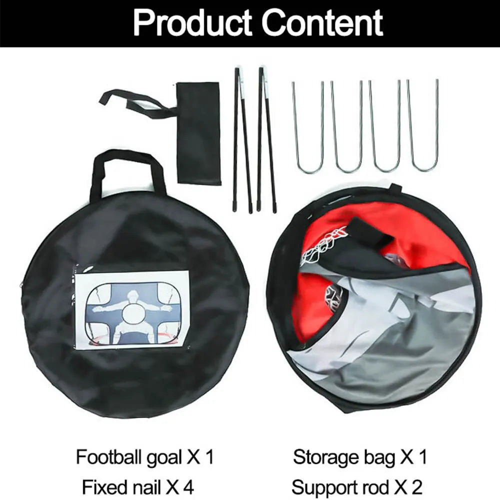 Foldable Football & Soccer Goal – Nylon Target Net for Kids & Adults, Backyard, Playground & Indoor Training