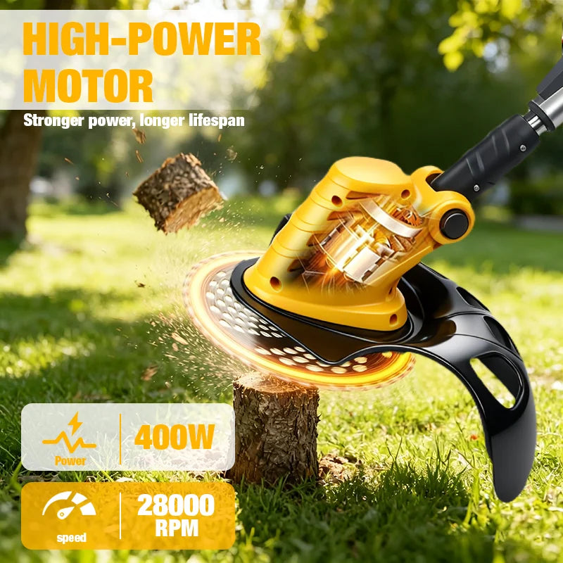 EDOG 28000RPM Brushless Electric Lawn Mower & Grass Trimmer | Foldable, 3-Blade System, Compatible with Dewalt 20V Battery