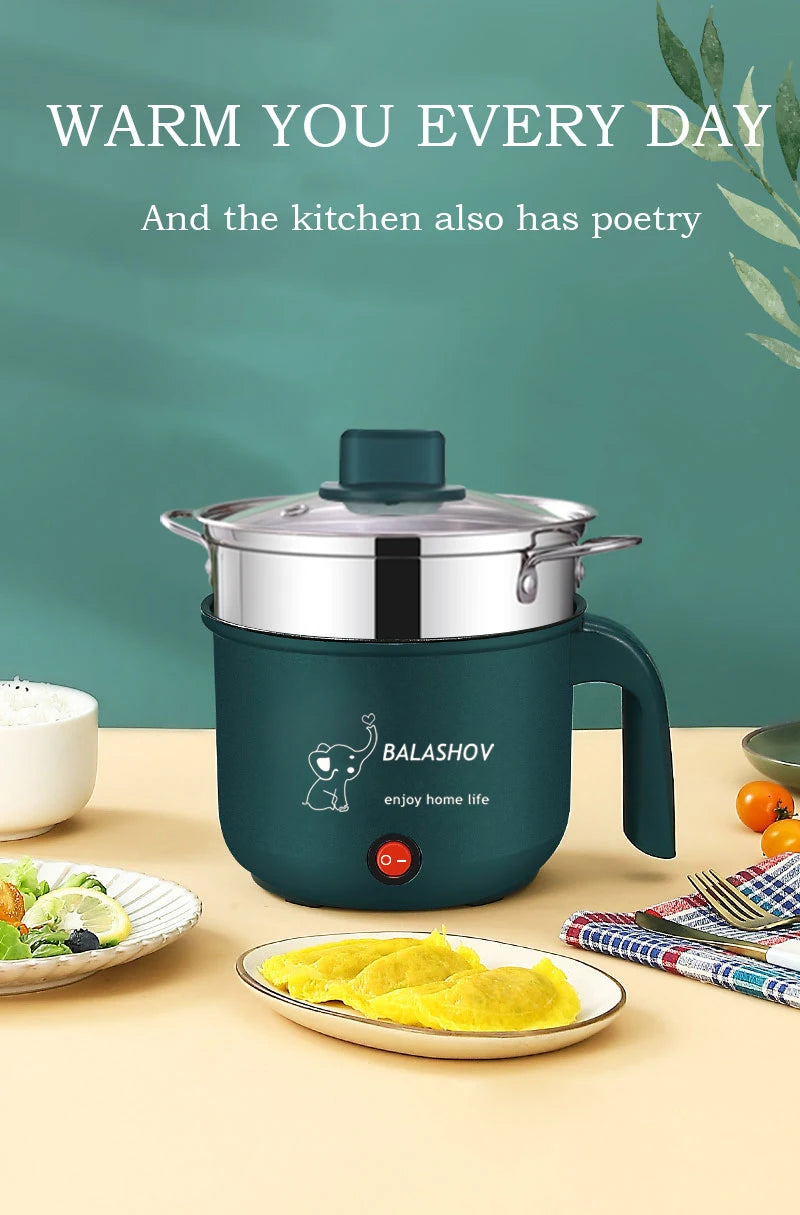 Mini Electric Rice Cooker — Non-Stick, Single or Double Layer, 1.8L for Home Use