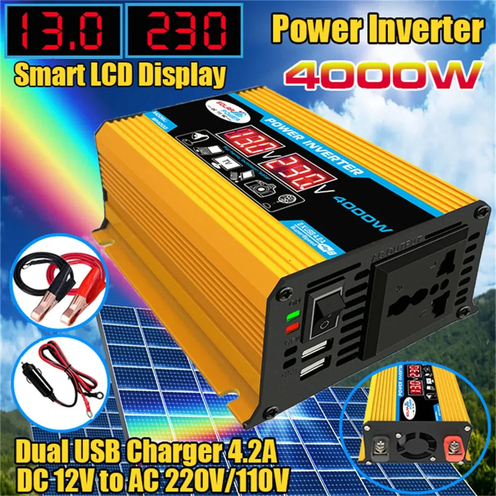4000W Solar Inverter Kit – 12V to 110V/220V Solar Panel System with Charge Controller