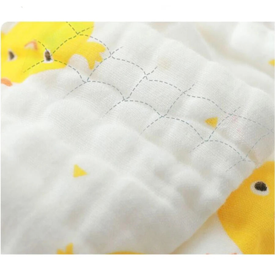 4-Layer Gauze Baby Bath Towel – Soft Cotton Infant Washcloth, Newborn Bathrobe & Swaddle Blanket
