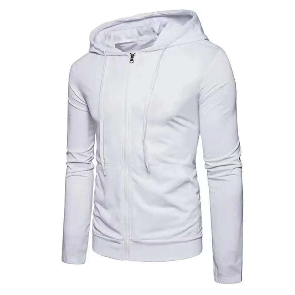 Men's Zip Hoodie Slim Fit Sweatshirt — Fitted Casual Zip-Up Hoodie