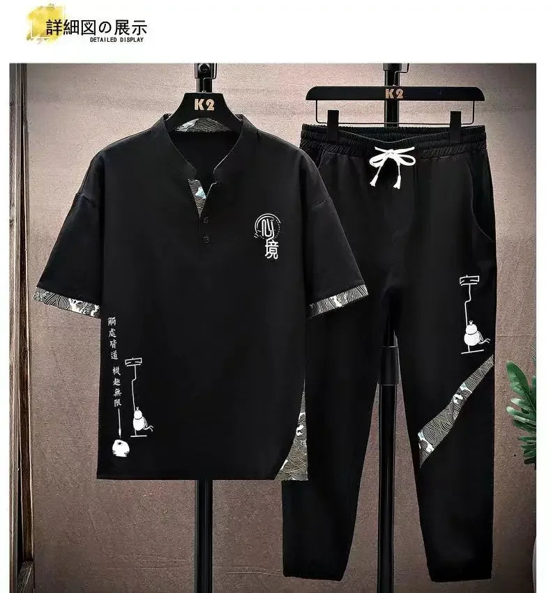 Men's Cotton Shirt & Trousers 2-Piece Set – High Quality Summer Fashion Suit M–4XL